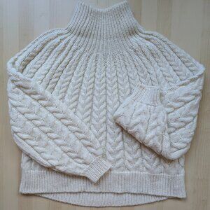 Faherty Frost Cable Knit Chunky Baby Alpaca Wool Made in Peru Coastal Sweater